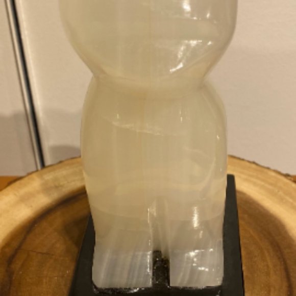 White Onyx Cat Lamp with Bulb and Cord - Picture 5 of 6